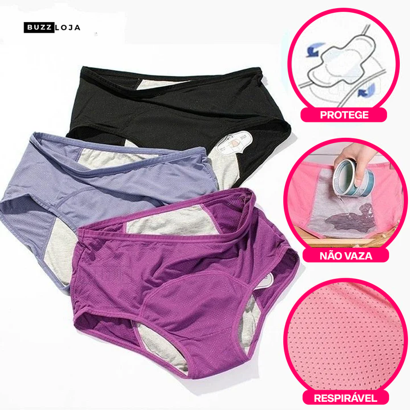 [COMPRE 2 LEVE 3] Calcinha Conforto Buzz - Antivazamento